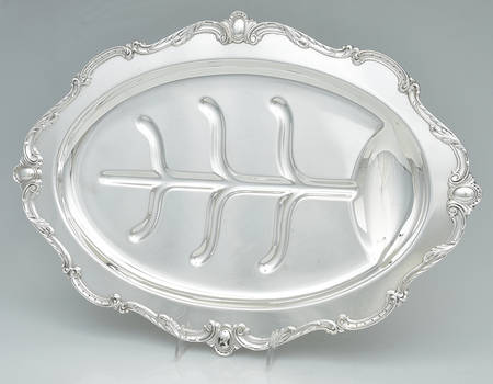 Rochelle (Silverplate, Hollowware) 19" 4 Toed Meat Platter with Well