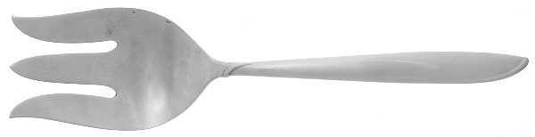 Silver Rhythm (Sterling, 1953) Large Solid Cold Meat Serving Fork by International Silver