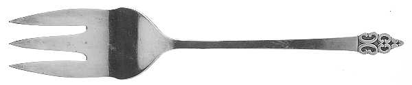 Triumph (Silverplate, 1968) Large Solid Cold Meat Serving Fork by International Silver