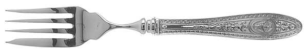 Wedgwood (Sterling, 1924, No Monos) Individual Hollow Fish Fork, Stainless Tines