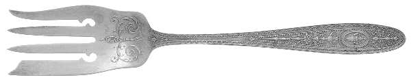 Wedgwood (Sterling, 1924, No Monos) Large Solid Cold Meat Serving Fork