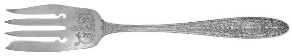Wedgwood (Sterling, 1924, No Monos) Small Solid Cold Meat Serving Fork