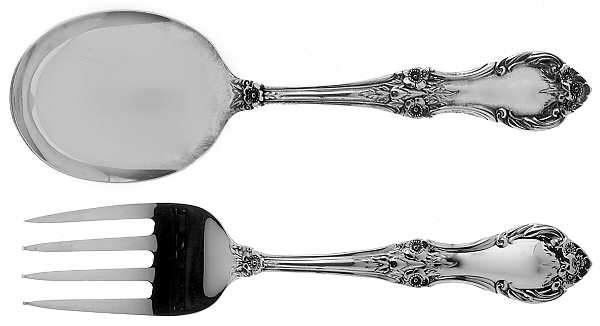 Wild Rose-New (Sterling, 1948, New, No Monos) 2 Pc Baby Set (BF, BS) by International Silver