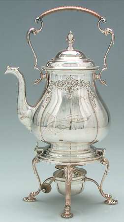Prelude-Chased (Sterling Hollowware) Kettle, Stand & Burner