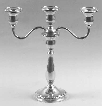 Prelude-Plain (Sterling Hollowware) Weighted 3 Light Candelabra