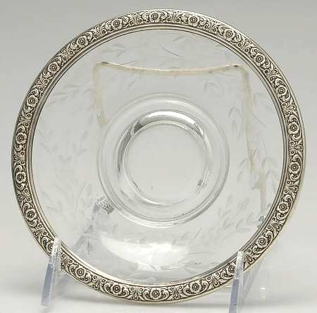Prelude-Plain (Sterling Hollowware) Crystal Myonnaise Underplate with Sterling Band