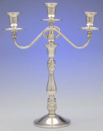 Royal Danish (Sterling, Hollowware) Weighted 3 Light Candelabra