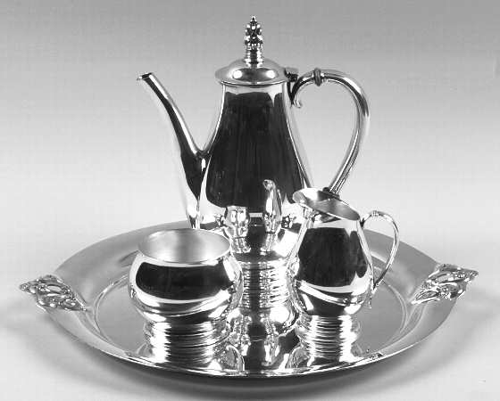 Royal Danish (Sterling, Hollowware) 4 Piece Mini Coffee Set (SCPM, SCRM, SSUOM, STRDEM)