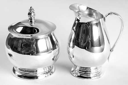 Royal Danish (Sterling, Hollowware) Mini Sterling Creamer and Covered Sugar
