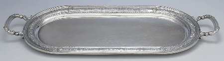 Wedgwood (Sterling, Hollowware, Geometric Base) Large Waiter Tray