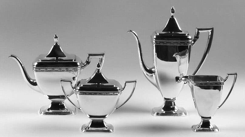 Anniversary (Silverplate, Hollowware) (4 Piece) Silverplate Tea Set