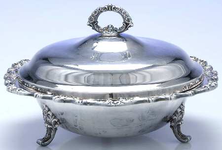 Countess (Silverplate, Hollowware) Plated Round Covered Casserole with Glass