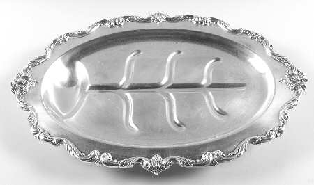 Du Barry (Silverplate, Hollowware) Medium Plated Meat Platter with Well