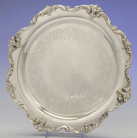 Du Barry (Silverplate, Hollowware) Medium Round Silverplate Tray