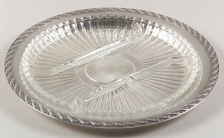 Spring Flower (Silverplate, Hollowware) Relish with Glass Liner