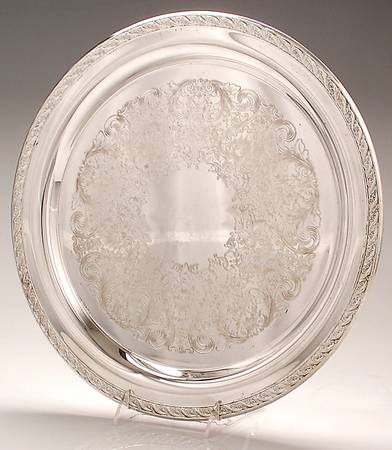 Spring Flower (Silverplate, Hollowware) 15" Round Tray