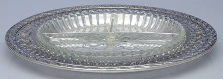 Spring Flower (Silverplate, Hollowware) Relish with Glass Liner