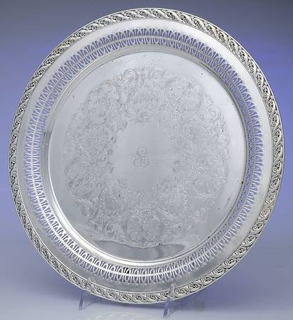 Spring Flower (Silverplate, Hollowware) 12" Pierced Round Tray