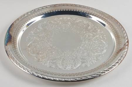Spring Flower (Silverplate, Hollowware) 15" Pierced Round Tray