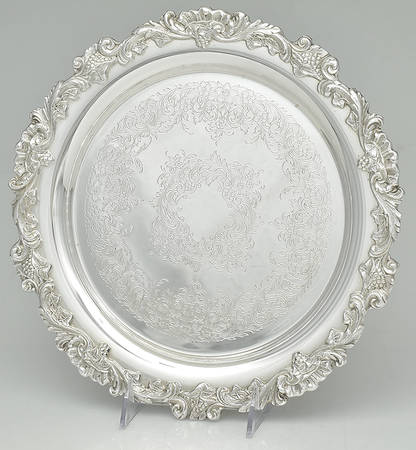 English Scroll (Silverplate, Hollowware) 11" Round Tray