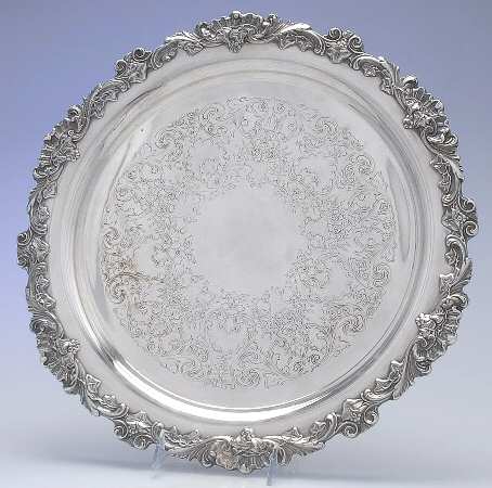 English Scroll (Silverplate, Hollowware) 15" Round Tray