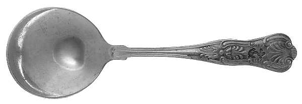 Naval (Silverplate, Kings Design) Round Bowl Soup Spoon (Bouillon)