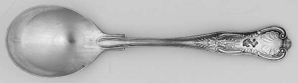 Naval (Silverplate, Kings Design) Round Bowl Soup Spoon (Gumbo)