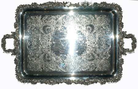 English Scroll (Silverplate, Hollowware) Silverplate Waiter Tray