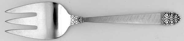 Northern Lights (Sterling, 1946, Burnished) Medium Solid Cold Meat Serving Fork