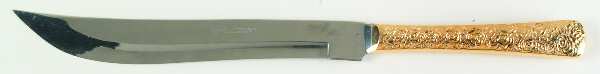 Cellini Romanesque (Gold Electroplate) Large Stainless Blade Roast Carving Knife