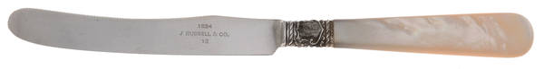 Pearl Handle 3 (Sterling) Individual Pearl Handle Orange Knife