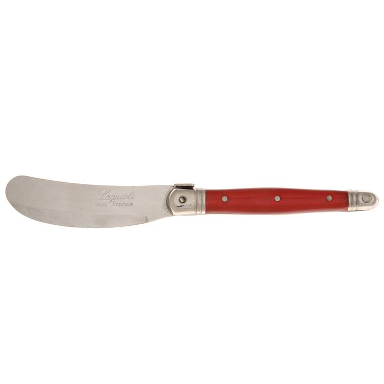 Laguiole-Red (Stainless) Cheese Spreader with Stainless Blade