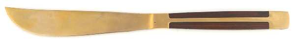 JCZ1 (Brass, Teak) Individual Solid Handle Steak Knife