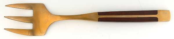 JCZ1 (Brass, Teak) Solid Serving Fork