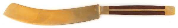 JCZ1 (Brass, Teak) Large Solid Piece Cake Knife