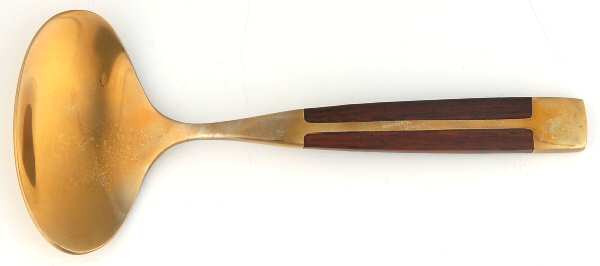 JCZ1 (Brass, Teak) Solid Piece Cream Ladle