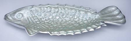 By the Sea-Hydrangea (Aluminum, Hollowware) 23" Fish Shape Tray