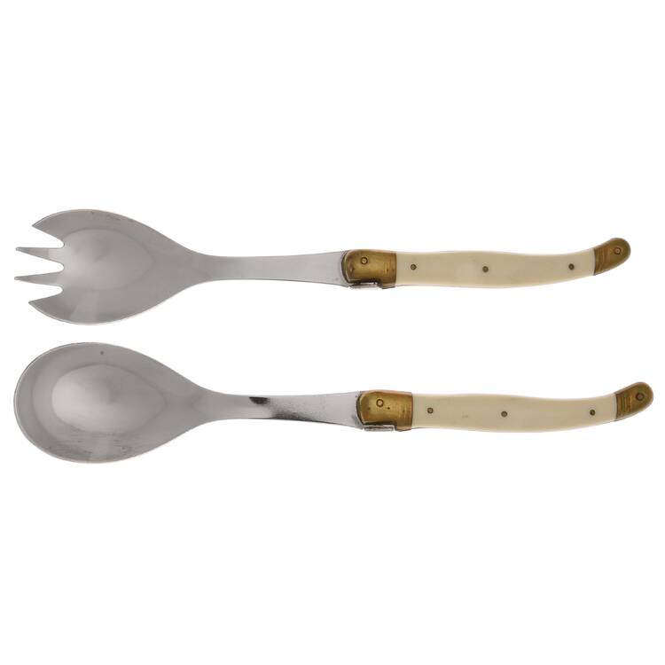 Laguiole-Antique White (Stainless Hollow Handle 2-Piece Salad Set