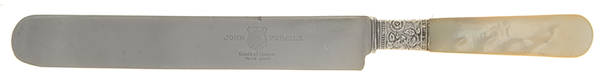 Pearl Handle (Sterling) Hollow Pearl Handle Old French Knife by John Primble