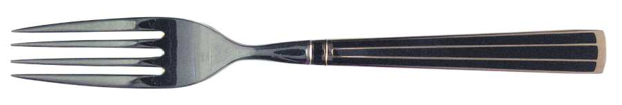 Cloisonne Embassy (Stainless, Black, Gold Accent) Fork