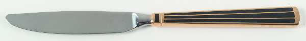 Cloisonne Embassy (Stainless, Black, Gold Accent) Modern Hollow Knife