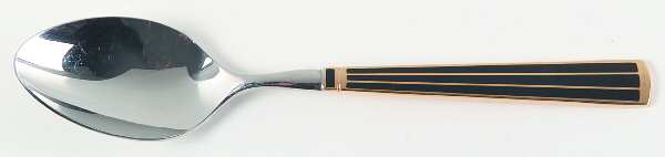Cloisonne Embassy (Stainless, Black, Gold Accent) Teaspoon