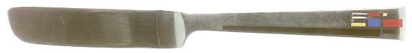 Composition Cloisonne-Red-Yellow-Blue Hollow Handle Master Butter Knife