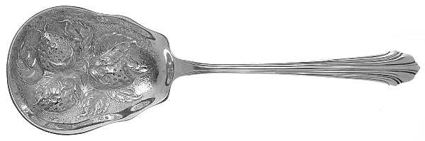 Homewood (Sterling, 1938, No Monograms) Small Chased Berry Spoon-3 Berries