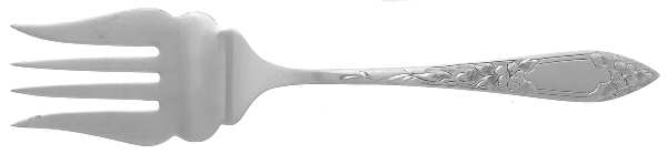 Lady Claire-Hand Engraved (Sterling, 1925) Small Solid Cold Meat Serving Fork by Kirk Stieff