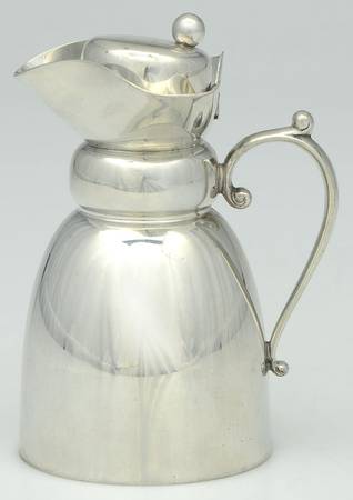 Pewter Hollowware Syrup Pitcher with Hinged Lid