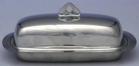 P46 (Pewter, Hollowware) 1/4 Pound Covered Butter Dish