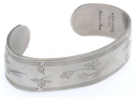 Pewter Hollowware Cuff Bracelet
