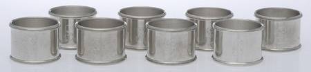 Pewter Hollowware Napkin Ring - Set of 8