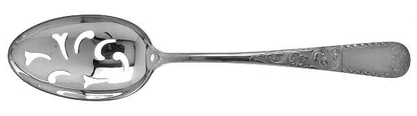 Plymouth-Engraved (Silverplate, 1980) Pierced Tablespoon (Serving Spoon)
